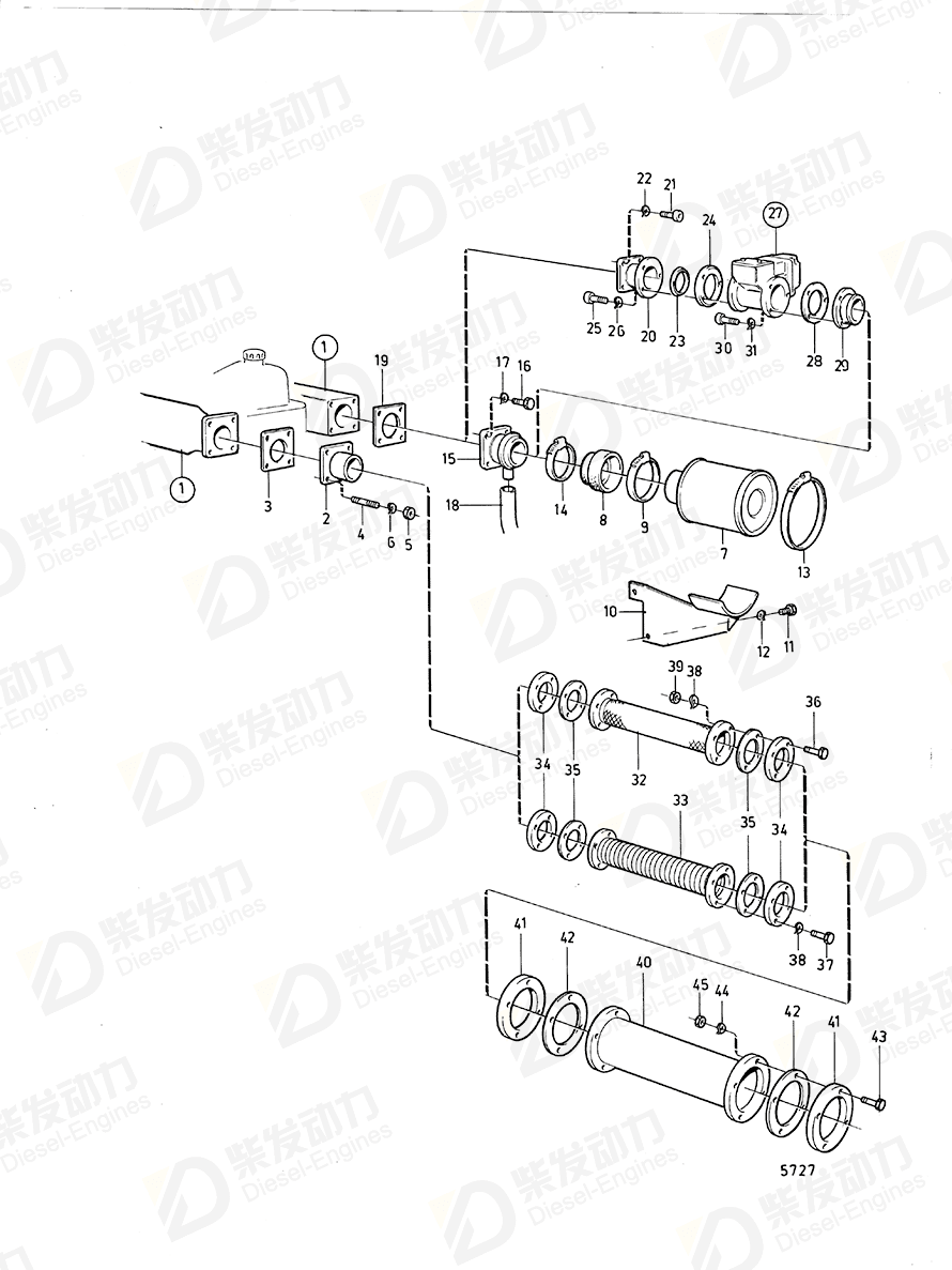 VOLVO Spacer flange 843716 Drawing
